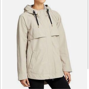 Athleta Any Day Anorak‎ Jacket Size SMALL Ecru Tan Beige Water Repellent
